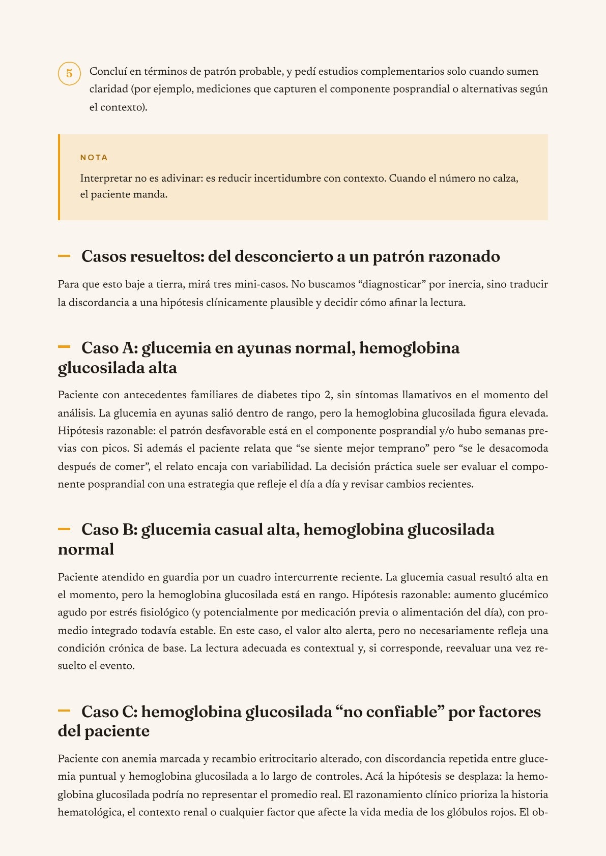Página real sobre glucemia y HbA1c